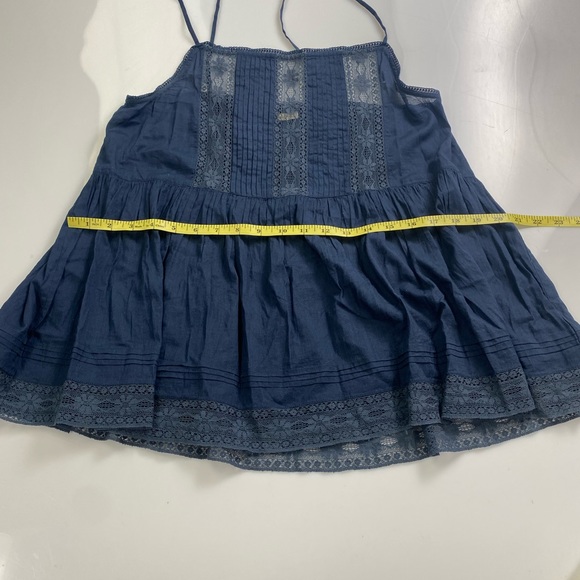 NE QUITTEZPAS lace flower navy blue top p30-30 - Picture 7 of 8